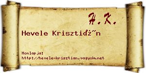 Hevele Krisztián névjegykártya